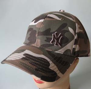 camouflaged cap